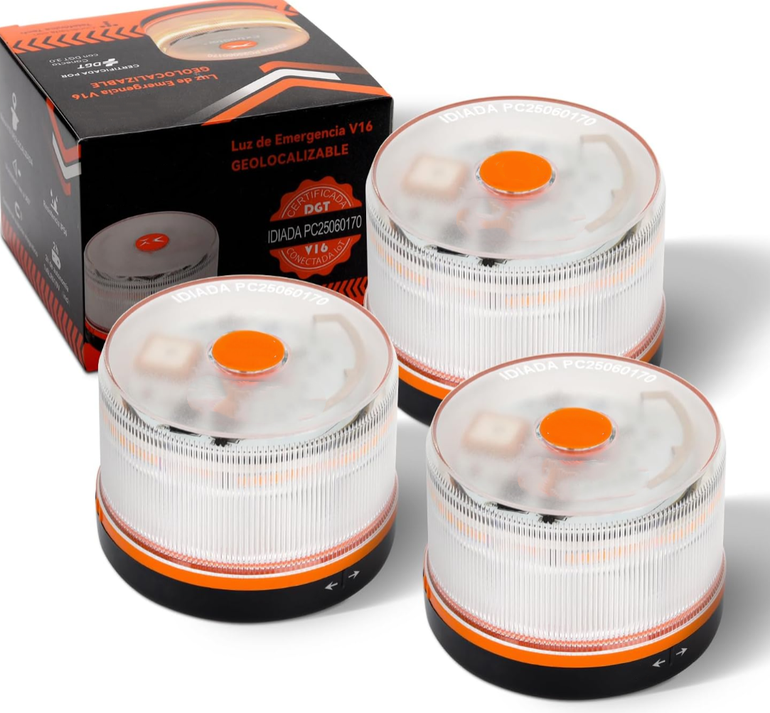DF Luz de Emergencia V16 DGT 3.0 – Aprobada 2026, Magnética IP54 – Cumple con la Normativa 2026.