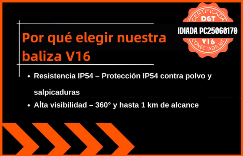 DF Luz de Emergencia V16 DGT 3.0 – Aprobada 2026, Magnética IP54 – Cumple con la Normativa 2026.