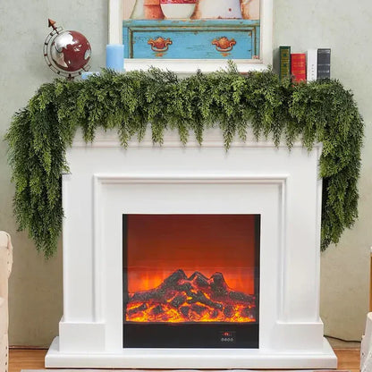 🎄Artificial Cedar Garland🇺🇸 Green Pine Garland for Table, Mantel, Wall – Perfect for Indoor & Outdoor Christmas Decorations