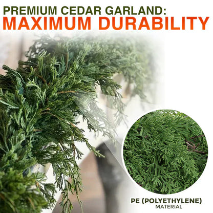 🎄Artificial Cedar Garland🇺🇸 Green Pine Garland for Table, Mantel, Wall – Perfect for Indoor & Outdoor Christmas Decorations